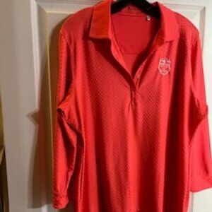 Nancy Lopez 3/4 sleeve orange golf shirt